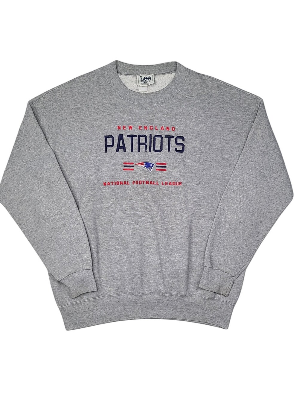 Vtg 90s Lee Sport XL New England Patriots NFL Crewneck Sweatshirt Retro Grey